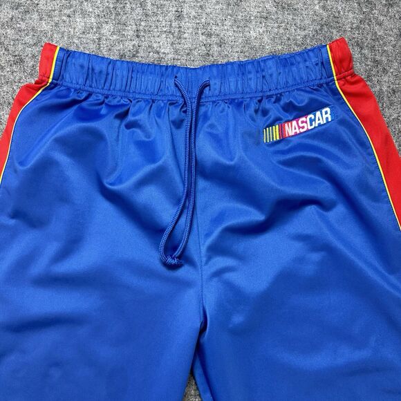 Nascar Women's Track Pants 14 16 Blue Red Embroidered Drawstring Racing Stripe - Picture 2 of 10
